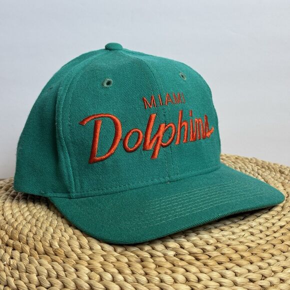 Vintage 90s Miami Dolphins Sports Specialties Script Pro NFL Snapback Hat Wool - Picture 2 of 8